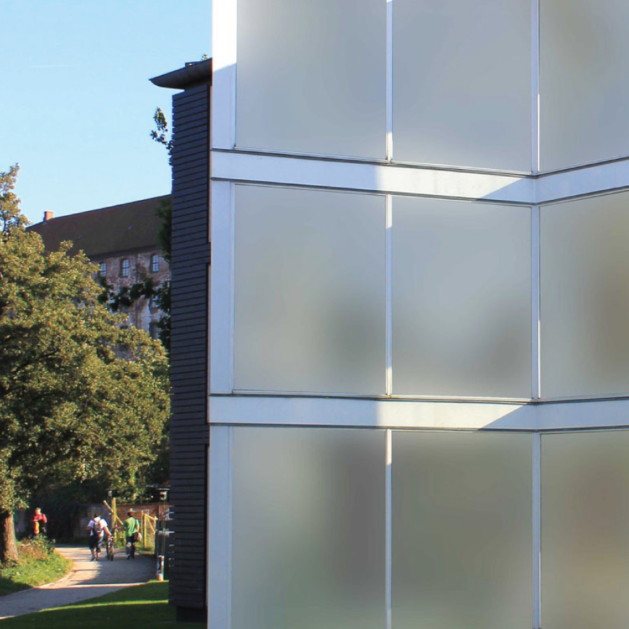 White Frost window film on a building