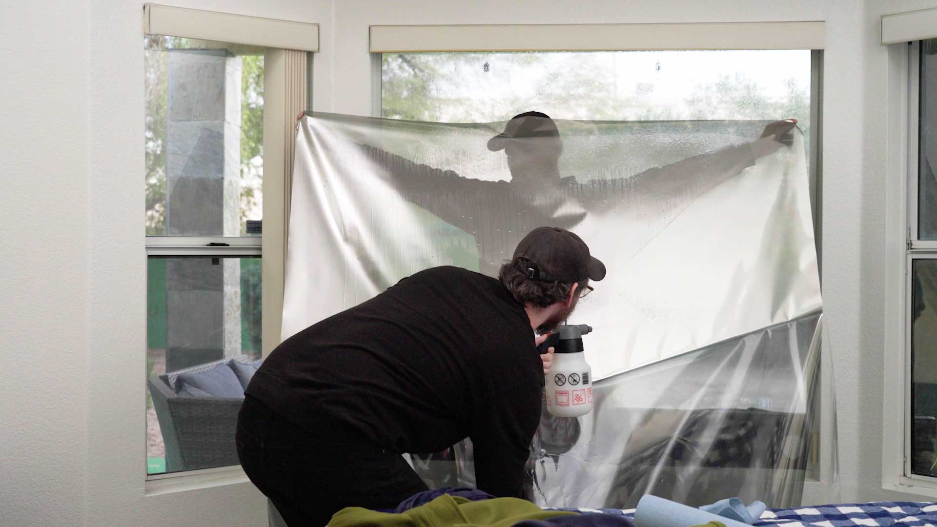 A Global Tint installer at work