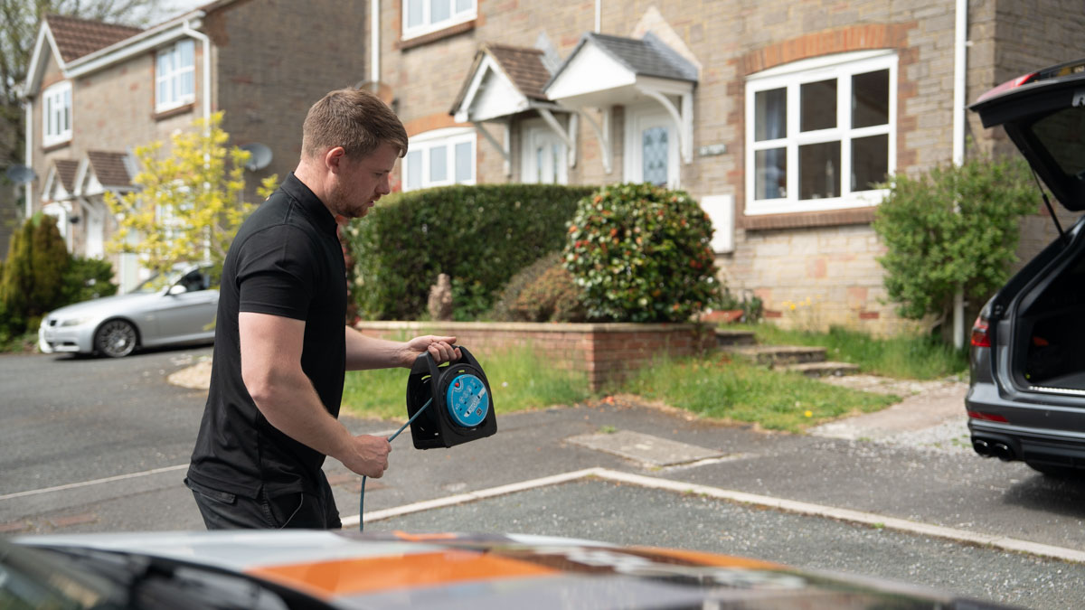 A Global Tint installer at work